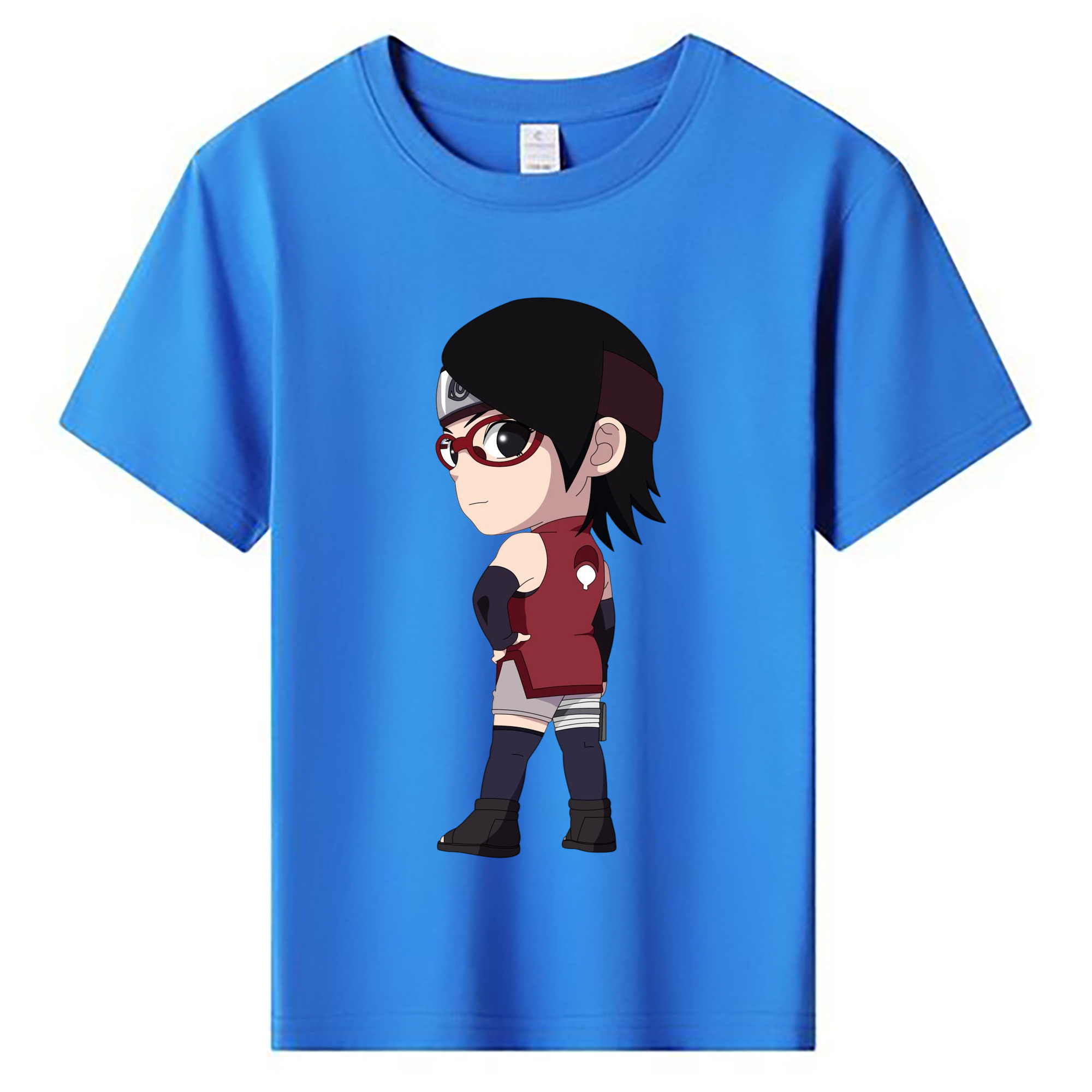 （画像用） NARUTO -ナルト- うちは サラダ Uchiha Sarada 綿100％キッズTシャツ（フロントプリント）